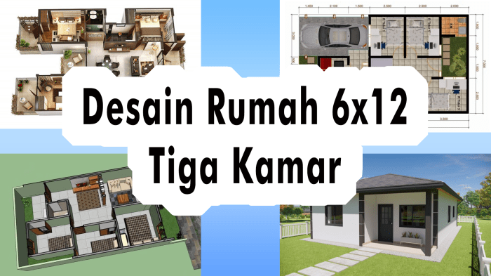 Desain rumah 6x12 3 kamar