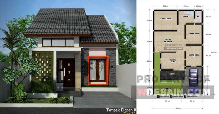Desain rumah 7 x 12