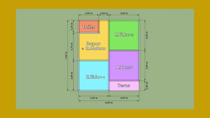 Desain rumah minimalis 2 lantai ukuran 6x7