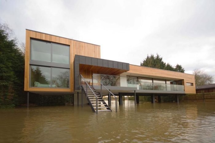 Housing flood tsunami resistant earthquake floating architecture sustainable concept house building homes floods water damage proof buildings structures resistance ideas