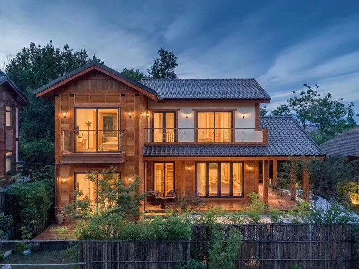 Desain rumah kayu 2 tingkat