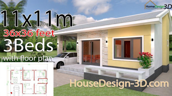 Desain rumah 6x11 3 kamar