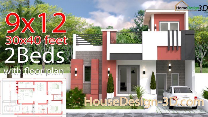 Desain rumah 9x12 3 kamar
