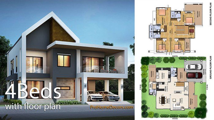 Desain rumah mewah 1 lantai 4 kamar tidur