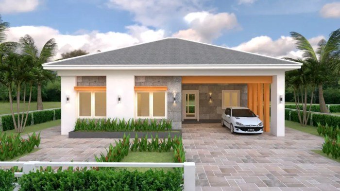 Desain rumah 5x12 3 kamar tidur dengan rooftop