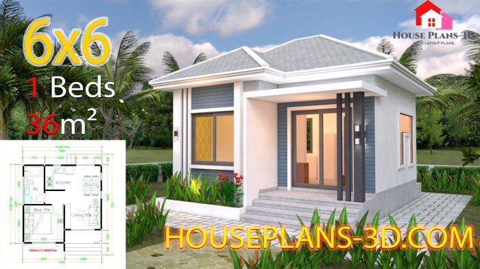 House 6x8 two bedrooms meters