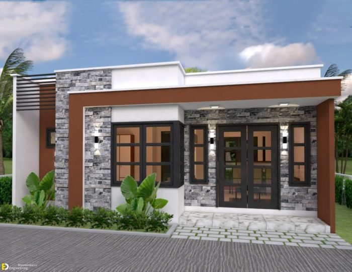 Desain rumah 8x12 3 kamar 1 lantai