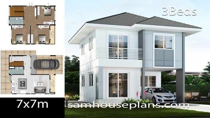 Desain rumah 7x14 memanjang
