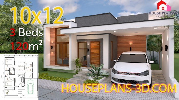 Desain rumah 10x12 3 kamar