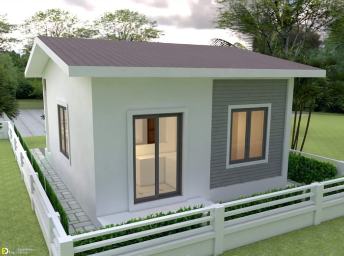 Desain rumah kayu 4x6 2 kamar