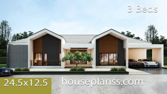 Desain rumah minimalis 5x12 3 kamar tidur