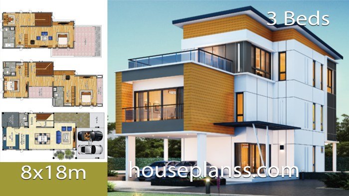 Desain rumah 8x8 meter 3 kamar