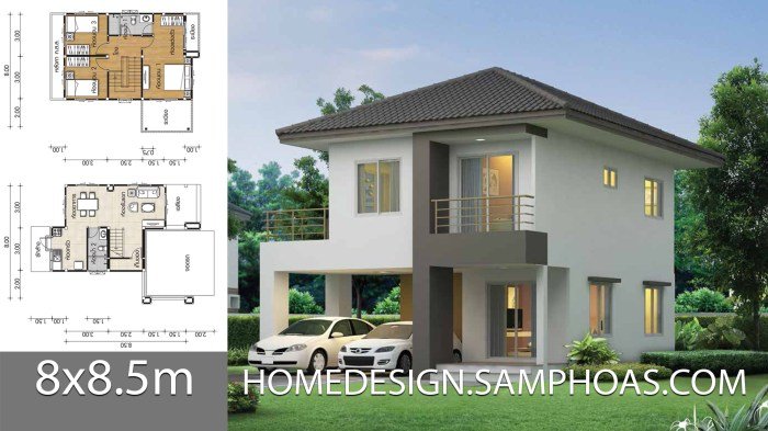 Desain rumah 8x8 meter 3 kamar