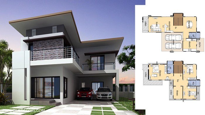 Desain rumah 4x8 2 kamar tidur