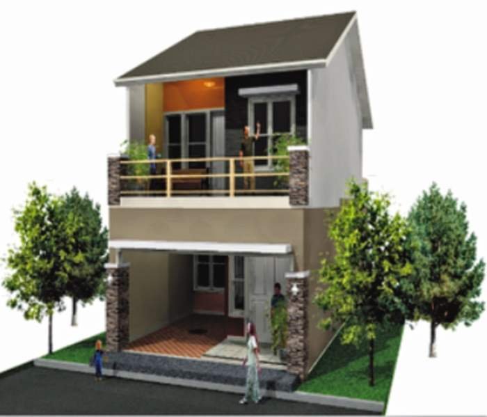 Desain rumah 5x10 2 lantai tanpa garasi