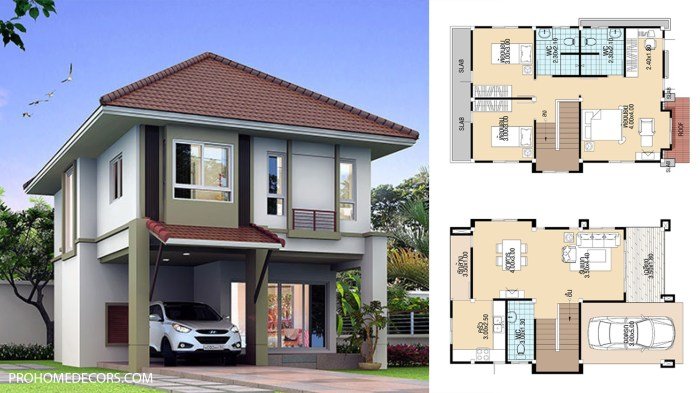 Desain rumah minimalis 2 lantai 3 kamar tidur