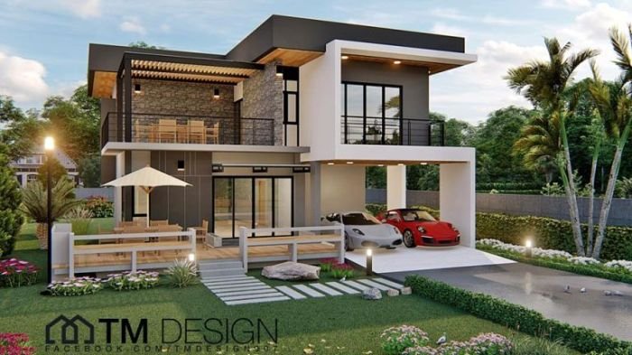 Desain rumah 2 lantai minimalis modern
