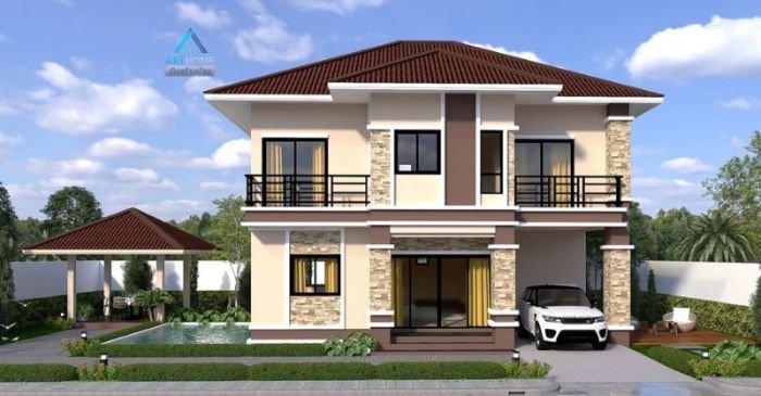Desain rumah 5x12 2 lantai