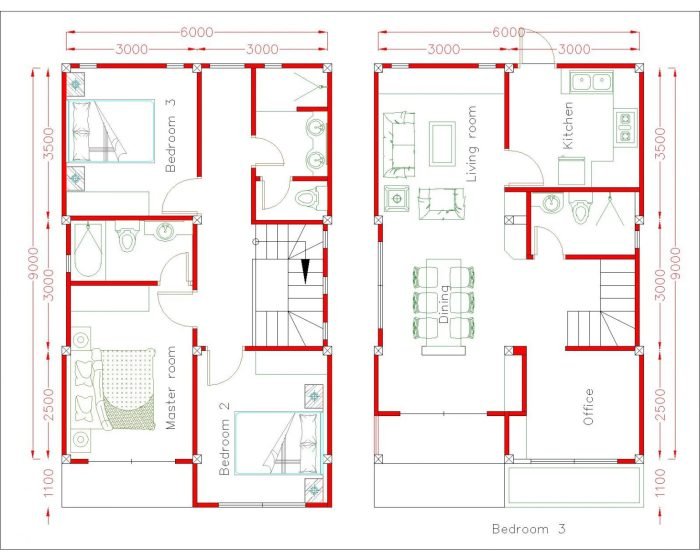 Desain rumah 6x9 2 lantai
