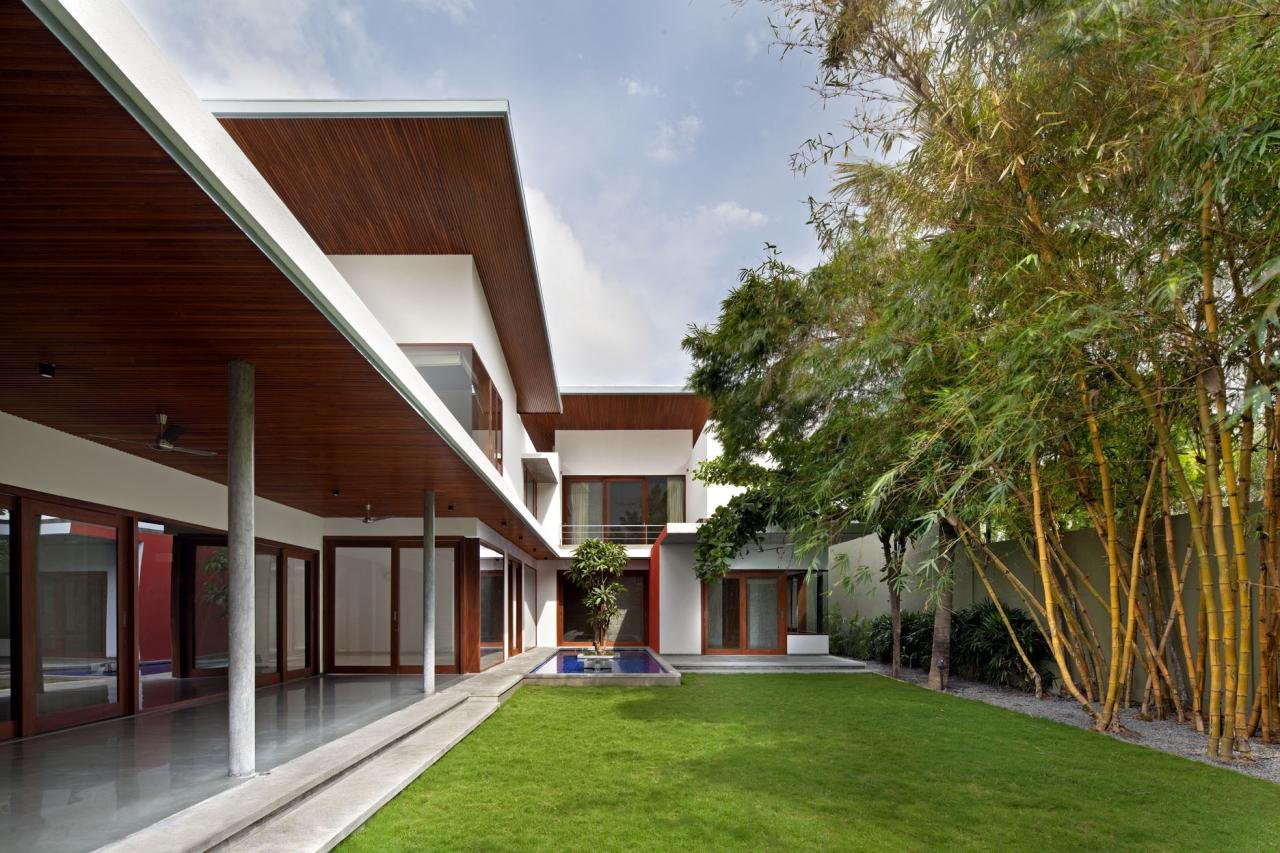 Desain rumah memanjang ke samping modern