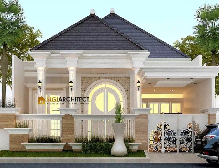 Desain rumah klasik 1 lantai