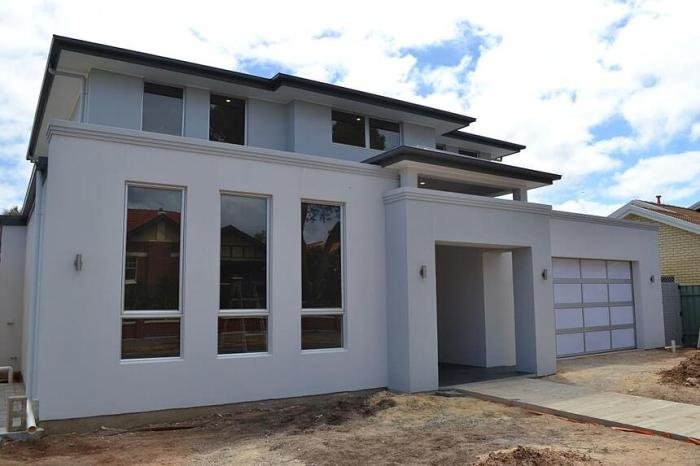 House brick exterior bungalow modern architecture houses cladding wall exposed compound front concrete facade residence residential saved door