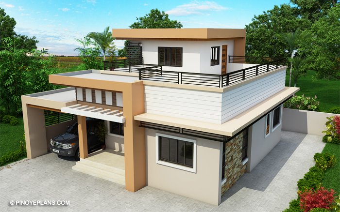 Desain rumah 2 lantai rooftop