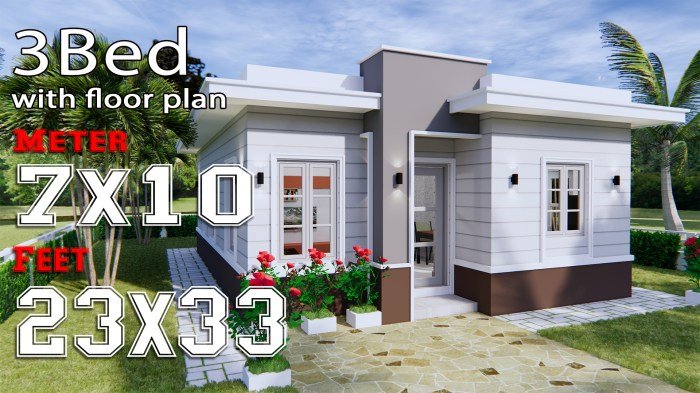 Desain rumah minimalis 3 kamar ukuran 7x10