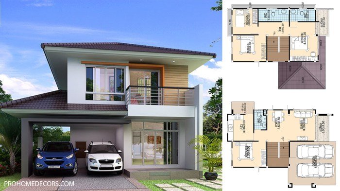 Desain rumah minimalis 5x12 3 kamar tidur