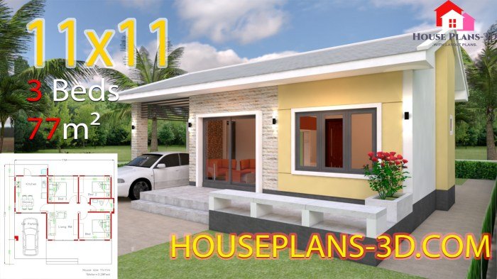 Desain rumah 9x11 sederhana