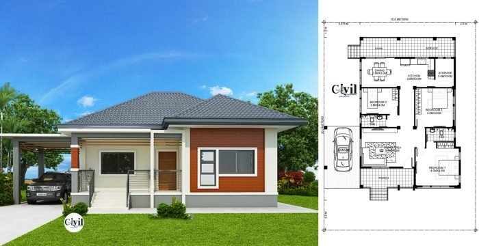 Storey house plan two small garage car bedrooms front floor story bedroom plans terrace lot square meter master area cool