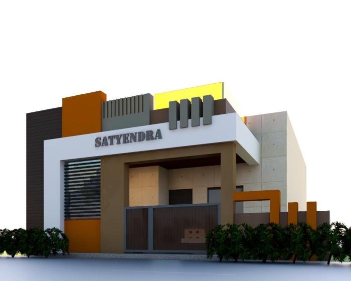 Desain rumah depan 1 lantai belakang 2 lantai