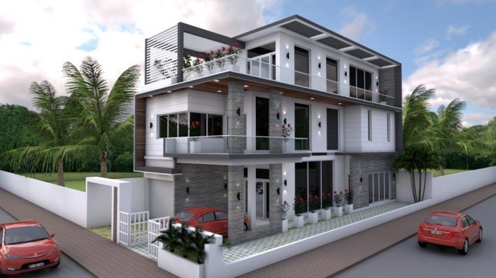 Desain rumah 3 lantai sederhana