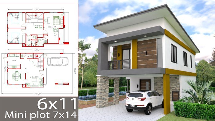 Desain rumah 6x11 3 kamar