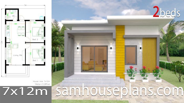 Desain rumah ukuran 7x12