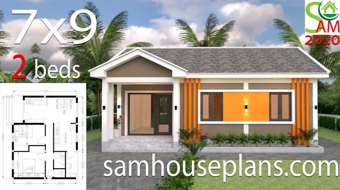 Desain rumah 9x7 3 kamar