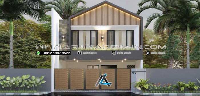Desain rumah ukuran 8 x 16 m