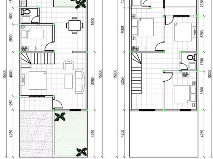 Desain rumah 6x13 3 kamar