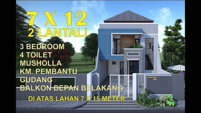 Desain rumah 7 x 15 2 lantai
