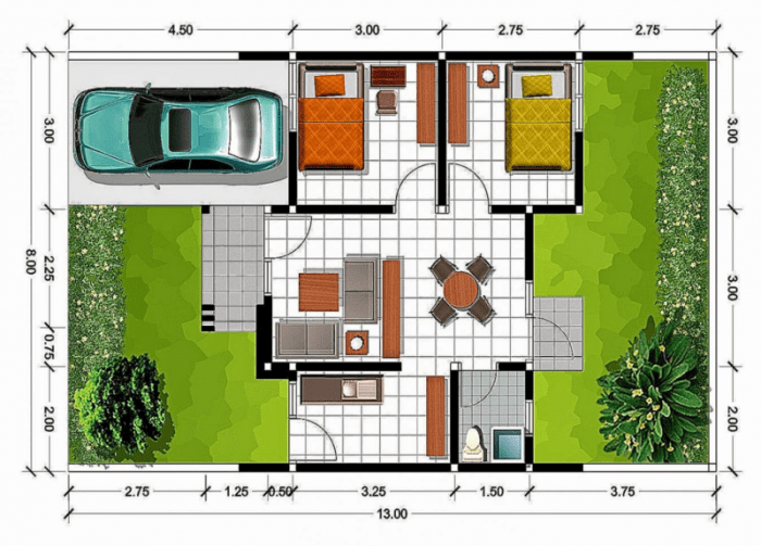 Desain rumah minimalis 6 x 8 m