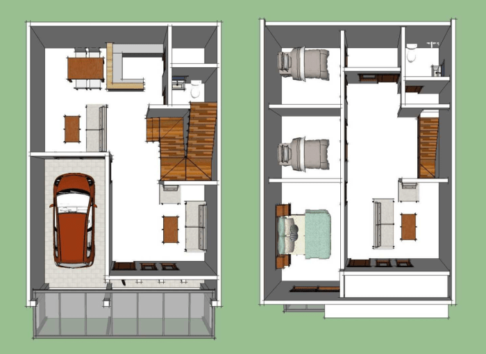 Desain rumah 7x14 memanjang