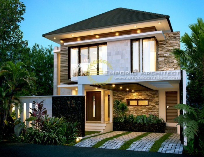 Desain rumah minimalis tropis 2 lantai
