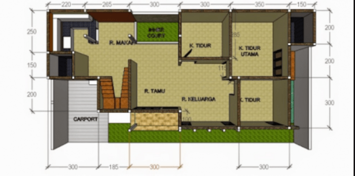 Desain rumah ukuran 8 x 10 meter
