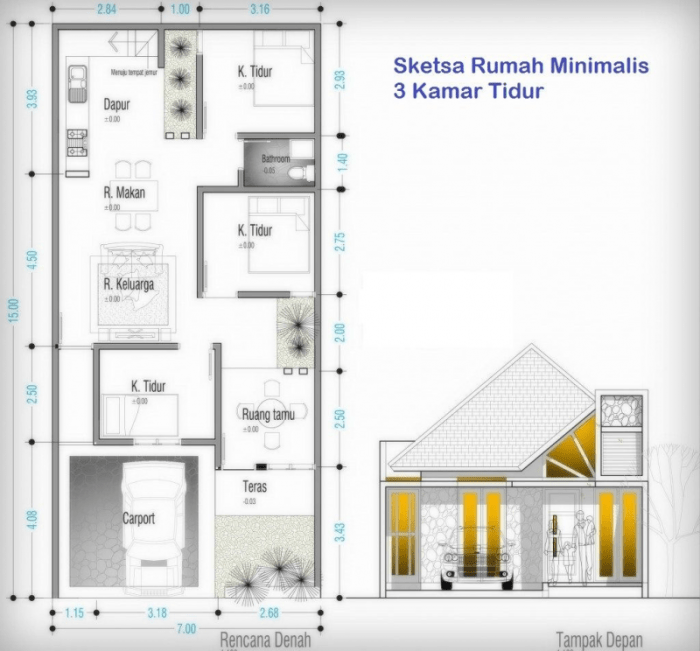 Desain rumah minimalis 2 lantai 8x12 dan biayanya