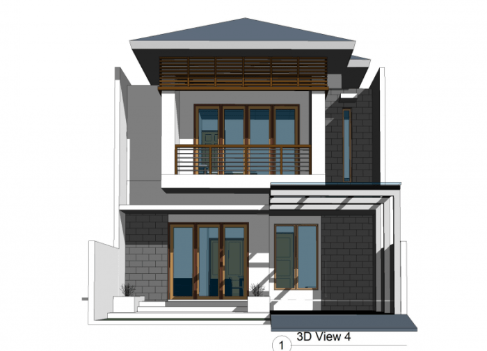 Desain rumah 8x15 2 lantai