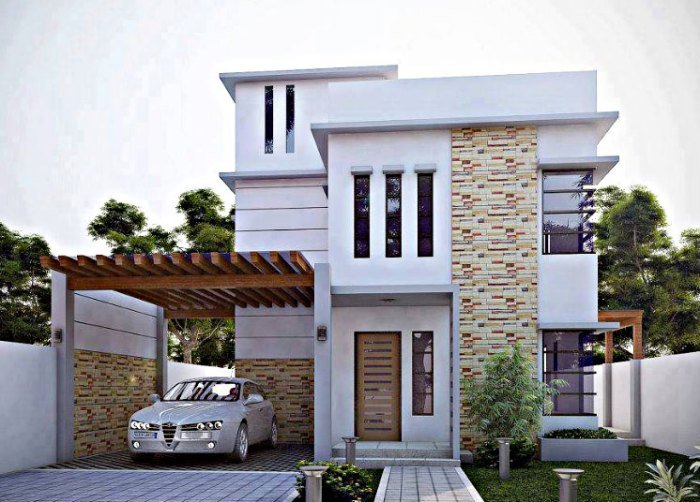 Desain rumah budget 150 juta 2 lantai