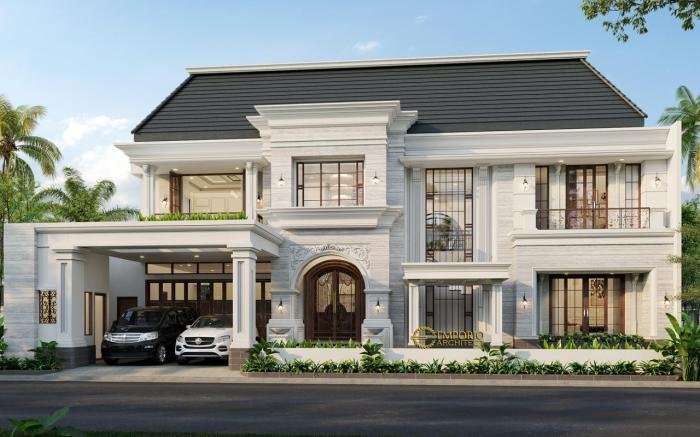 Desain rumah klasik 2 lantai