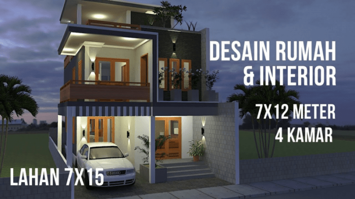 Desain rumah 7x12 2 lantai