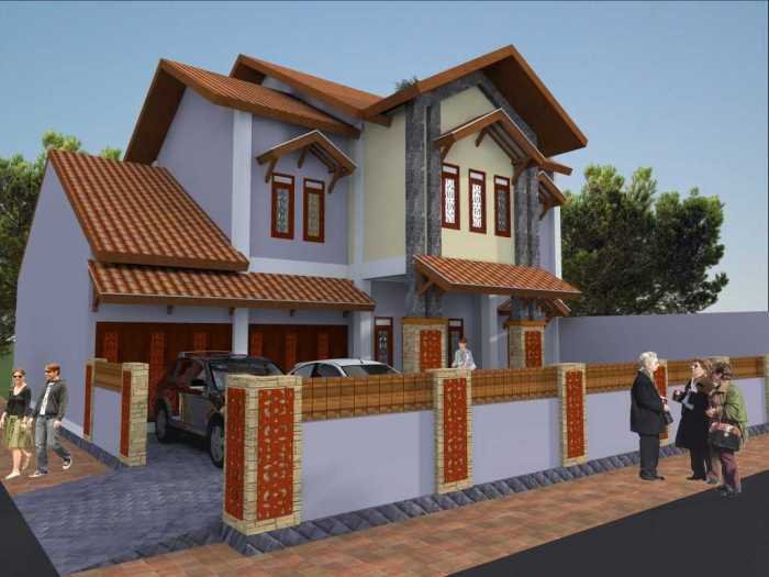 Desain rumah ungu minimalis
