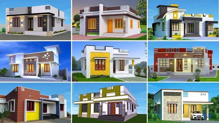 Desain rumah depan 1 lantai belakang 2 lantai